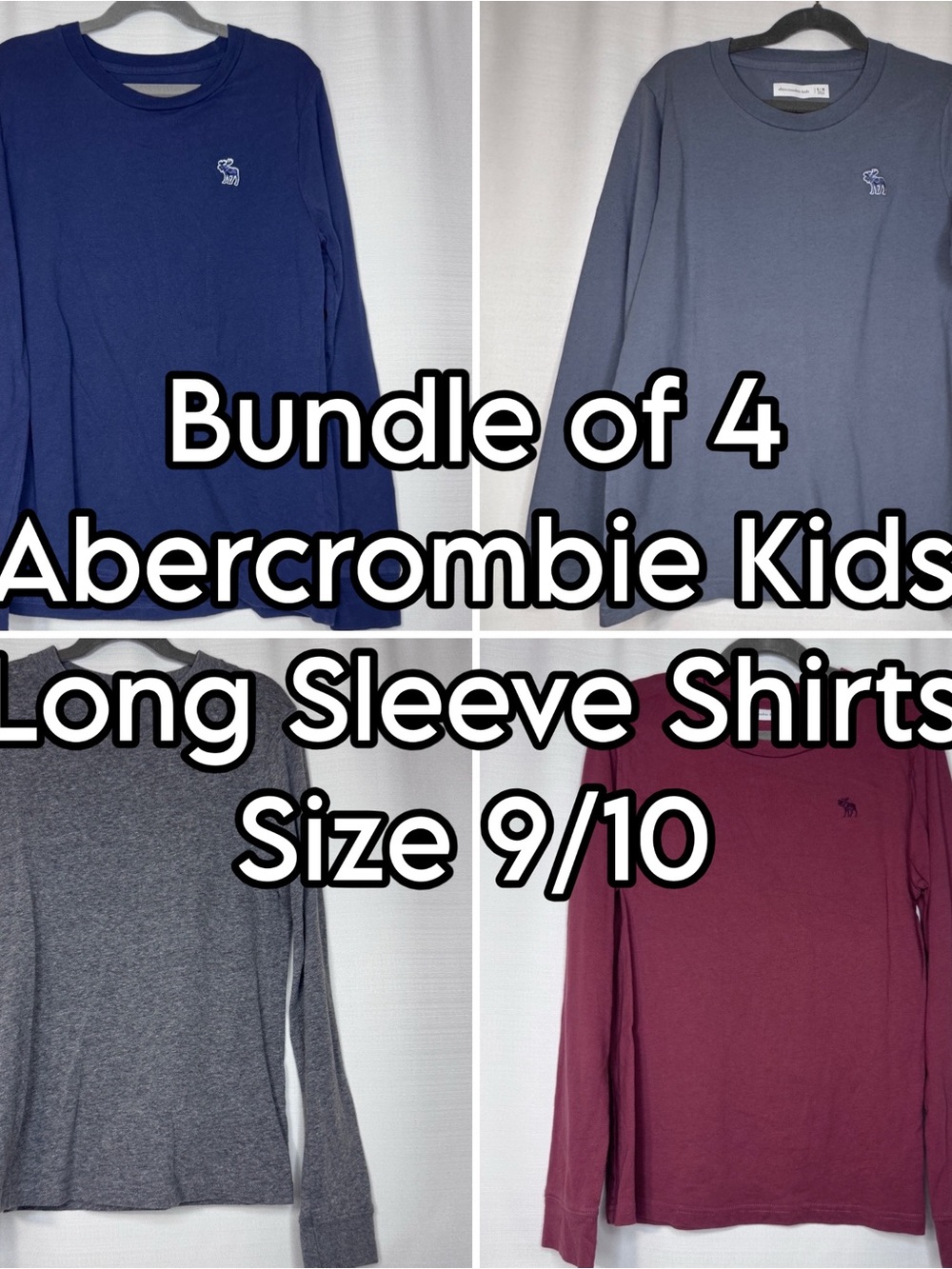 Abercrombie Kids Bundle of 4 Long Sleeve Shirts